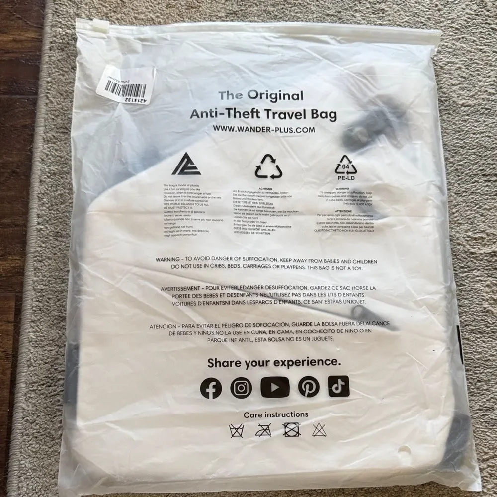 Wander antitheft White Women’s or Men's Sling Bag